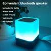 Haut-parleurs portables sans fil Bluetooth LED Réveil lumineux coloré Audio pour Apple Téléphone portable Haut-parleur multifonctions Rechargeable U Disk Lecteur de musique Mp3