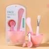 6pcs DIY Maske Kasesi Karıştırma Fırça Makyaj Aracı Seti 4 In1 Güzellik Cilt Bakımı Fırça Karışık Stir Spatula Çubuğu Ölçüm Kaşık Kiti