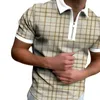 Polos d'été à manches courtes pour hommes, surdimensionnés, amples, fermeture éclair, vêtements de couleur assortie, t-shirts de luxe pour hommes, Top Yards américains