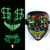 Dollar Sign Party Mask voor vrouwen mannen Halloween Masquerade Luminous Masks Holiday Party Decoration Funny Props 15 8MD D3