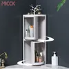 MICCK Plastic 360 Rotating Bathroom Kitchen Storage Rack Organizer Shower Shelf Tray Holder Washing Y200429