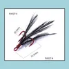 Fishing Hooks Sports Outdoors 20Pcs 46810 Feather Treble Black Red High Carbon Steel Strength Lure Fishinghooks Bionic Drop Delivery 2021