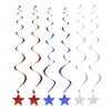 Parti Dekorasyonu Amerikan Bağımsızlık Günü Yıldız Banner Asma Swirl Bunting Garland Amerika Birleşik Devletleri 4 Temmuz Ev Tedarik Şeridi