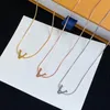 Fashion Gold Silver Neckor for Women Luxurys Designers Pearl Necklace Colorful Crystals Armband Link Chain Designer Jewelry 4 Styles