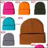 Party Hats Festive Supplies Home Garden Unisex Solid Color Warm Knitted Hat Thicken Cycling Fur Beanies Winter Soft Elastic Dhs53