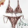 Sexig Sling Bikini Set Accessories Women Summer Leopard Snake Badkläder Baddräkter Textil Damer Halter Split Suspender Baddräkt för Holiday Surfing Diving