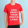 Добавить свой печатный мужской мужчина летняя модная футболка с коротким рукавом на заказ женщин Harajuku Solid Tshirt Printed P O Tops Tee Fem 220616