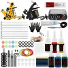 Tattoo Machine Set Beginner Practice Needles Pigment Foot Pedal Power Cord Equipment Supplies Shader Liner Kit 220624