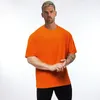 Blank Mesh Fitness Mens Oversized T Shirt Outdoor Hip Hop Streetwear Loose Gym Clothing Half Sleeve T-shirt Bodybuilding Tshirt W220409