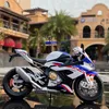 S1000RR Racing Motorcycle Model Simulation Alloy With Sound and Light Collection Toy Car Kid Gift 220608