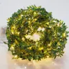 Bandes LED Guirlande de Feuilles Vertes Guirlande Lumineuse LED Flexible Cuivre Artificielle Vigne Lumière pour Noël Mariage