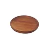Dishes & Plates Tableware Solid Wood Round Dessert Plate Japanese-style Wooden Tray Snack Dried Fruit Walnut Color PlateDishes