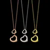 Designer älskar smycken kvinnor halsband lyxiga hjärthalsband 925 silver smycken som gåva med låda 001