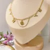 18K Vergulde RVS Kettingen Choker Ketting Letter Lock Hanger Verklaring Mode Dames Ketting Bruiloft Sieraden Accessoires X095