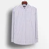 Chemises décontractées pour hommes Marque Hommes Robe Col boutonné Hommes Manches longues Rayé Affaires Chemise formelle Bambou Fibre Fashion Designer Eldd22