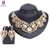 Mode Crystal Braut Party Halsketten Ohrringe Schmucksets für Frauen Strass Geometrische Choker Wassertropfenkettenkragen Sets
