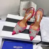 Aquazzura designer di alta qualità tacchi nuovi sandali da donna Red Bottoms Heels crysta fibbia abito da sposa partito scarpe tacco sexy cinturino posteriore44