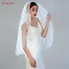 Bridal Veils V33 Short Wedding With Rhinestones Veil Crystal Beaded Bead Edge Comb CrystalBridal