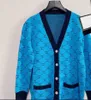 Cappotto maglione donna GGity Lettera cardigan nuovo allentato Jin Zhixiu autunno donna LOGO color cammello scollo a V maglia di media lunghezza