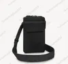 M57089 Aerogram Man telefonväska Mini-pengapåsar Grained Calf Leather Korthållare Myntväska Axelklaffar handfri bära Plånbok dedigner Cross Body-handväskor M80466