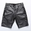 Men's Shorts Men Faux Leather Summer Elastic Outerwear Club Overalls Pocket Cargo Boxer Trunks Male Fashion Sport Gym Short PantsMen's
