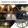 Solar Lamp Motion Sensor 310Leds Outdoor Wall Light IP65 Waterdichte LED-beveiligingslichten met 3 Verlichtingsmodus 270 ° Groothoek