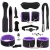 Nxy Sm Bondage Lederen Volwassen Game Training Handboeien Gebundeld 10 Stuk Set Mond Plug Alternatief Speelgoed Paar Sex Benodigdheden 220426