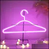 Hängare rack kläder hushållsorganisation hem trädgård kreativ led klädhängare neon ljus ins lampa förslag romantisk bröllopsklänning d
