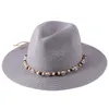 Chapeau de paille d'été pour femmes, avec coquille naturelle, conque, vacances en plein air, casquette à large bord, Panama, chapeau de soleil de plage