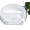 PET Plastic Sealing Cans Refillable Bottle Empty Clear Round Bath Salt Facial Cream Pots Green Screw Lid Cosmetic Packaging Comtainer 120ml 170ml 220ml
