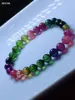 Natural Colorful Tourmaline Clear Round Beads Bracelet 7mm Rainbow Candy Tourmaline Women Men Crystal Jewelry AAAAAAA