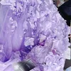 Блестящие фиолетовые платья Quinceanera на тонких бретелях с запахом Sweet 15 Gowns 3D Flower Bead Vestidos 16 Prom Party Wears