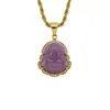 Green Blue Pink White Laughing Buddha Pendant Chain Necklace Amulet Chinese Style Maitreya Jewelry for Men