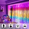 Arc-en-ciel guirlande lumineuse LED fée guirlande rideau lumière pour fête de vacances nouvel an décoration de noël lampe de chambre