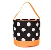 Halloween Bucket Favors Polka Dot Bat Striped Polyester Candy Collection Bag Halloween Trick or Treat Pumpkin Bags 12 Designs P072604