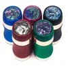 Smoking Accessories Rubber Paint Cover Grinders Height 72mm OD 63mm 4 Layers Zinc Alloy Multi colors GR405