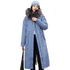 Parkas pour femmes 2022 à capuche femmes épaissir coton manteau femme longue col de fourrure veste d'hiver pour les femmes doublure amovible Guin22