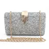 NXY Evening Bag Ladies Clutch Luxury Designer Glitter Hardware Leaf Lock Personalized Fashion Dress Bridal Handbag Purse 0425