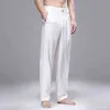 Pantaloni di lino da uomo estivi vita elasticizzata dritto traspirante uomo casual cinese tradizionale Harajuku tubo largo J220629