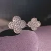 Anillos de diseñador para mujer Anillos de moda con diamantes llenos de diamantes Anillo de bodas de doble flor Joyas