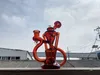 red smoking Pipe, oil rig hookah, beautifully designed 14mm joint welcome to order, price concessions