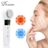 Rechargeable Hot Cold Hammer Facial Vibration Massager LED Face Lifting Skin Care Spa Beauty Massage Remove Wrinkle220429