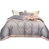 100s Australian Cotton Long Staple Satin Embroidery Four Piece Set of All Pure Sheet Fitted Single Double Bedding