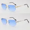 Latest Fashion Men Sunglasses Sunshade glasses 0271S Head Composite Metal Rimless Optical Frame Classic Rectangle Square 18K Gold Luxury Sun Glasses for women