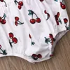 Наборы одежды 2pcs Born Baby Girl ruffle Cherry Print Bodysuits Sunsuit наряды Sunsuit SummerStothing