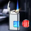 Newest Metal Rocker Arm LED Lighter Windproof Torch Cigar Turbo Cigarette Refill Butane Gas Bar Lighters Smoking Gadgets Gift