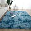 Home Textiles Living Room Carpets Tie Dye Gradient Color Wool Blanket Large long Soft Faux Fur Area Shag Rug Modern Bedroom Carpet8156052