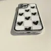 Корейская эстетическая 3D Love Heart Lattice Case Chane для iPhone 13 12 11 Pro Max x xr 7 8 плюс SE милая мягкая обратная обложка