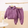 Kleidungssets 2-9 Jahre Unisex Kinder Winter Kapuzenjacke Mantel Baumwolle gepolsterte Hosen Todder Baby Mädchen Jungen Kleidung OutfitsKleidung