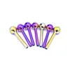 Wholesale Thick heady Pyrex 10cm Electroplate Glass Oil Burner Pipe Colorful Great Big Tube Nail tips smoking pipes